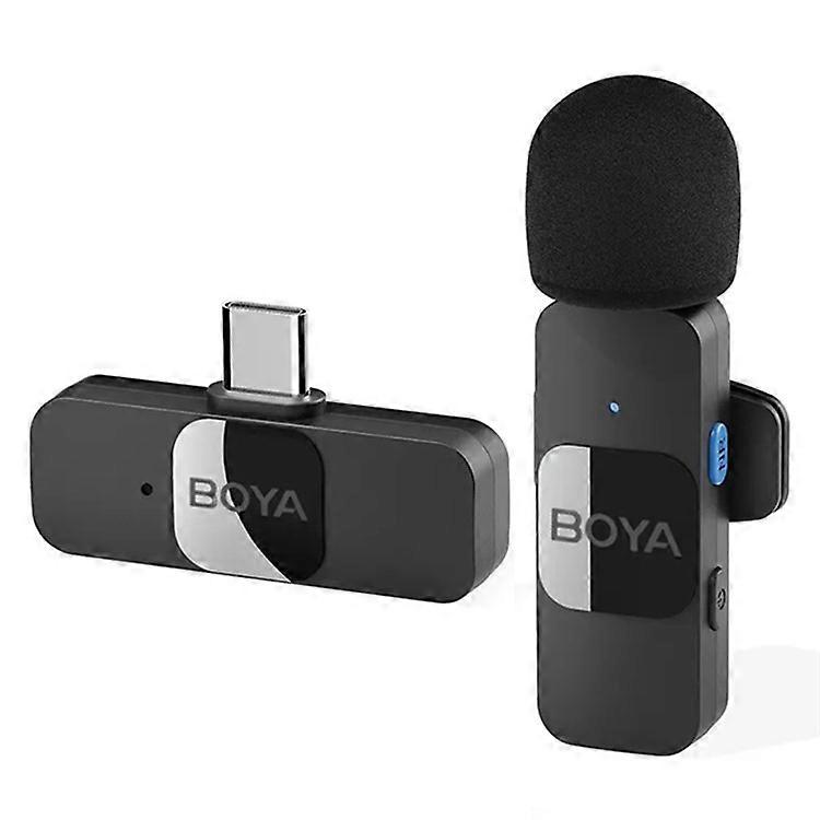 BOYA BY-V10 Professional Wireless Lavalier Lapel Microphone Mini Recording Phone Mic with 1 Transmitter + 1 Receiver