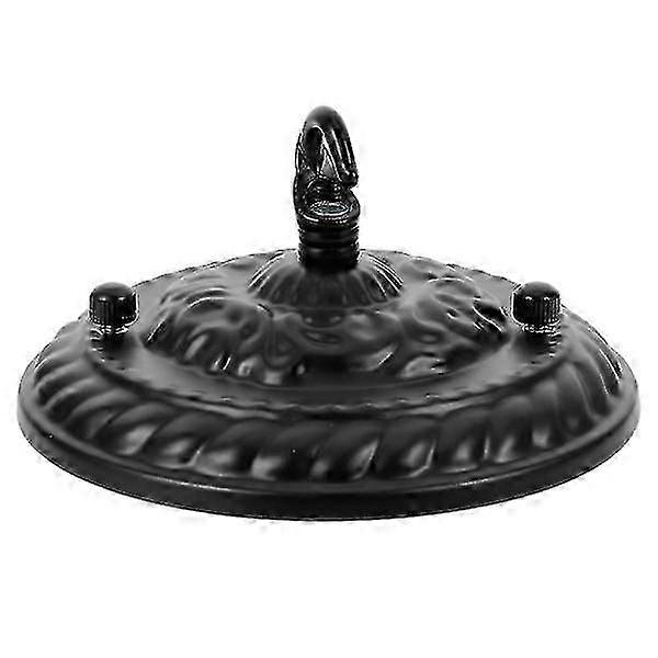 Black Decor Ceiling Cover Plate Chandelier Plate Hook Ceiling Light Canopy Hook Embossed Pattern Pendant Lighting Accessories