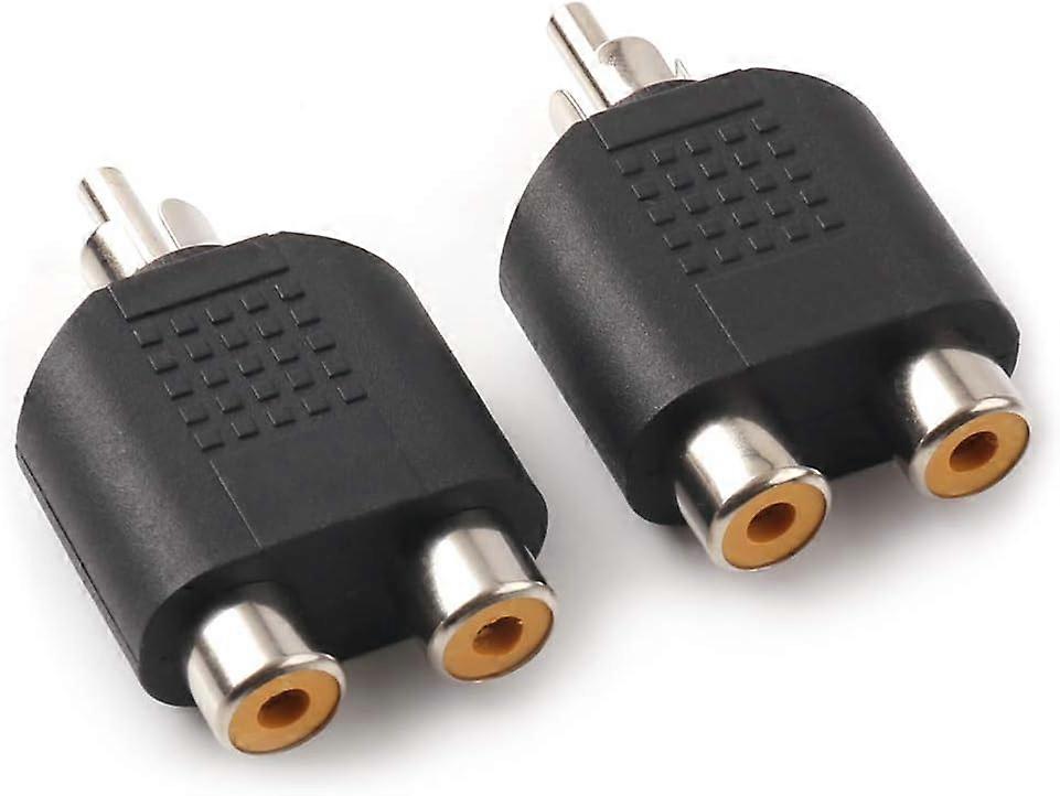 RCA Splitter Adapter, Male To 2 Female RCA For Home Theater Apparatus, Stereo Sound And Easy Plugging With 360 Degree Treads, Widely Used In