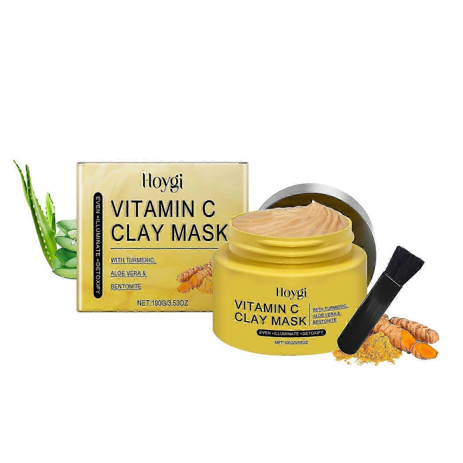 high qualityVitamin C Clay Mask for Dark Spots, 10-Minutes Turmeric Clay Face Mask Skin Care, Deep Cleansing Pores, Improves Uneven Tone