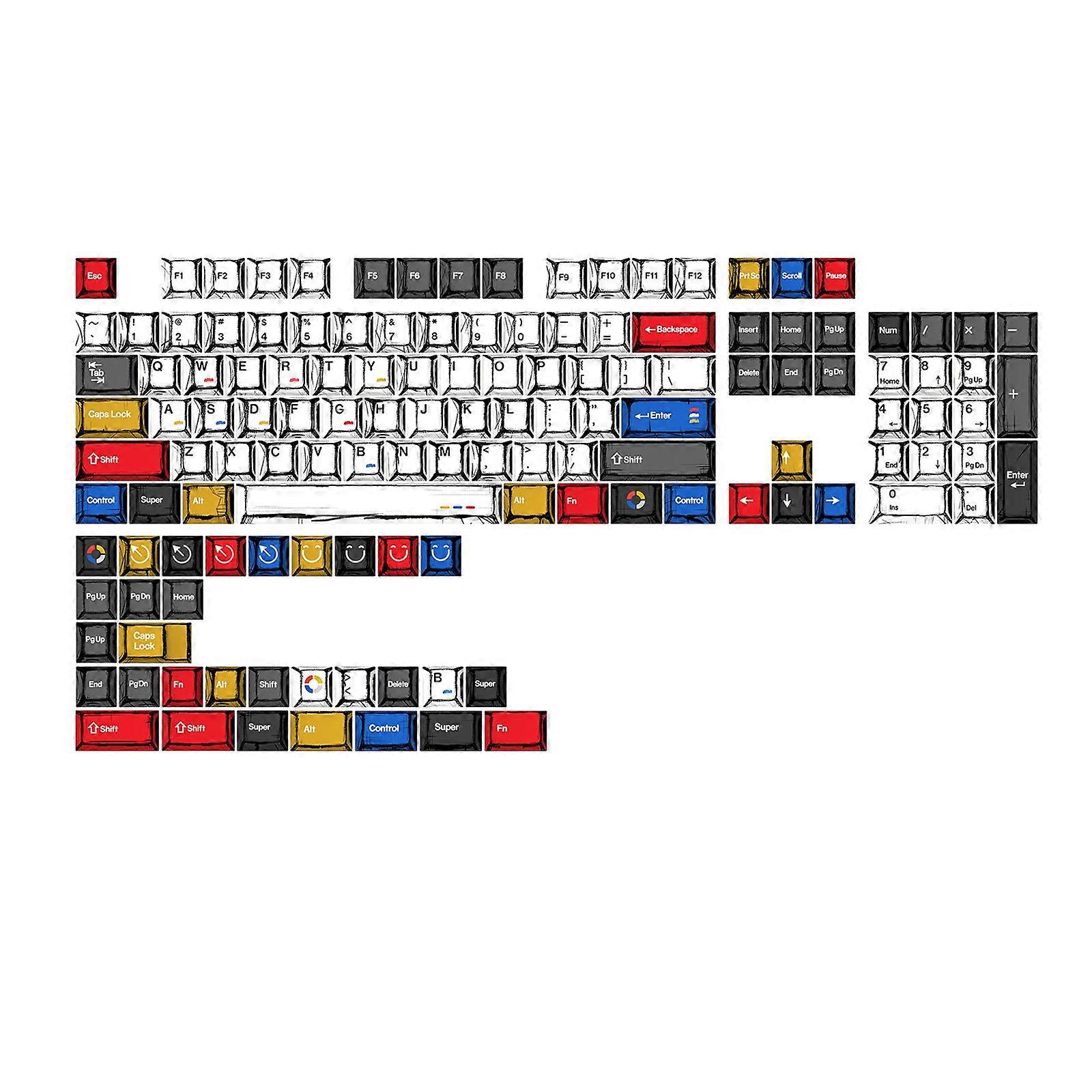 136Keys PBT Keycap Featuring Minimalist Pattern Keycaps For Enhances Typing Experience Ergonomic Keycap Replacement