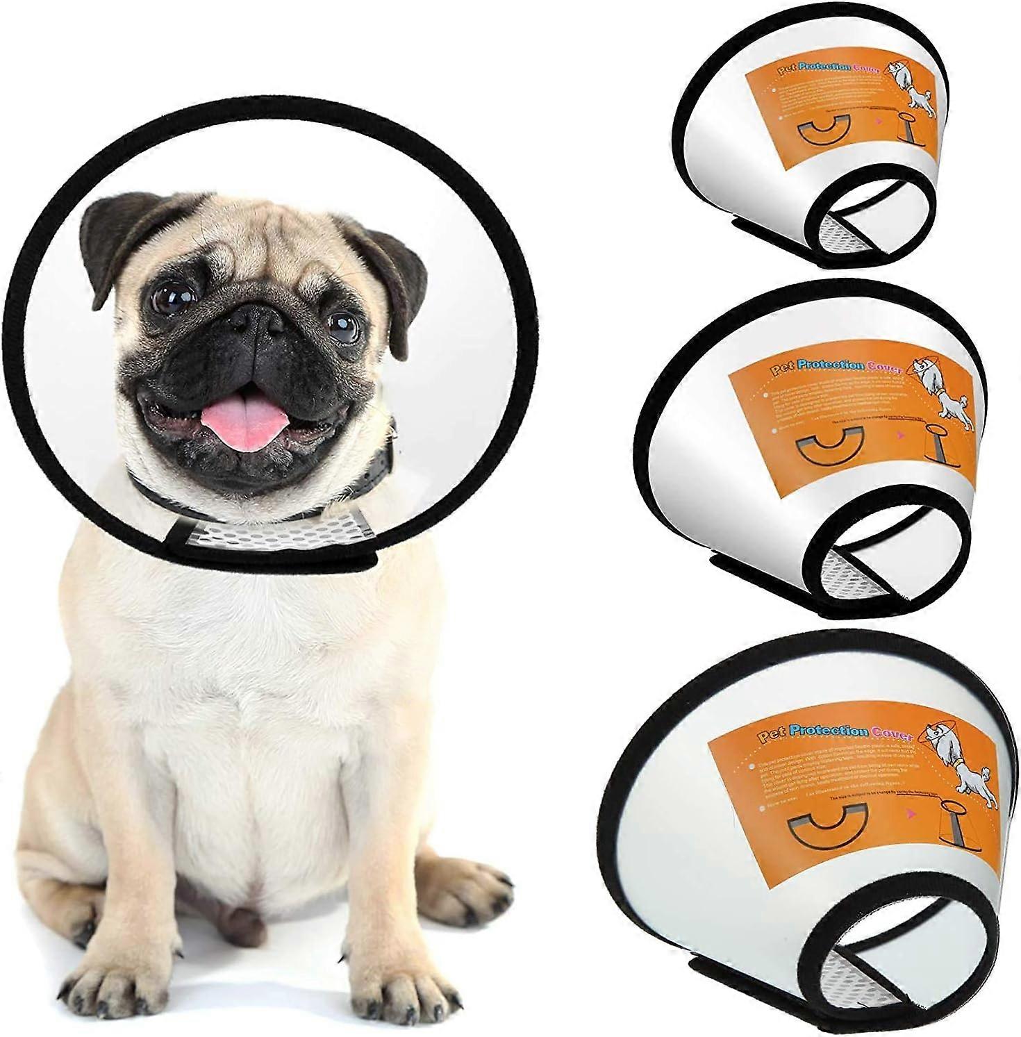 Pet Recovery Cone, Adjustable ABS, Comfortable Anti-Bite Safety Collar for Small Dogs (3PCS(S+M+L))