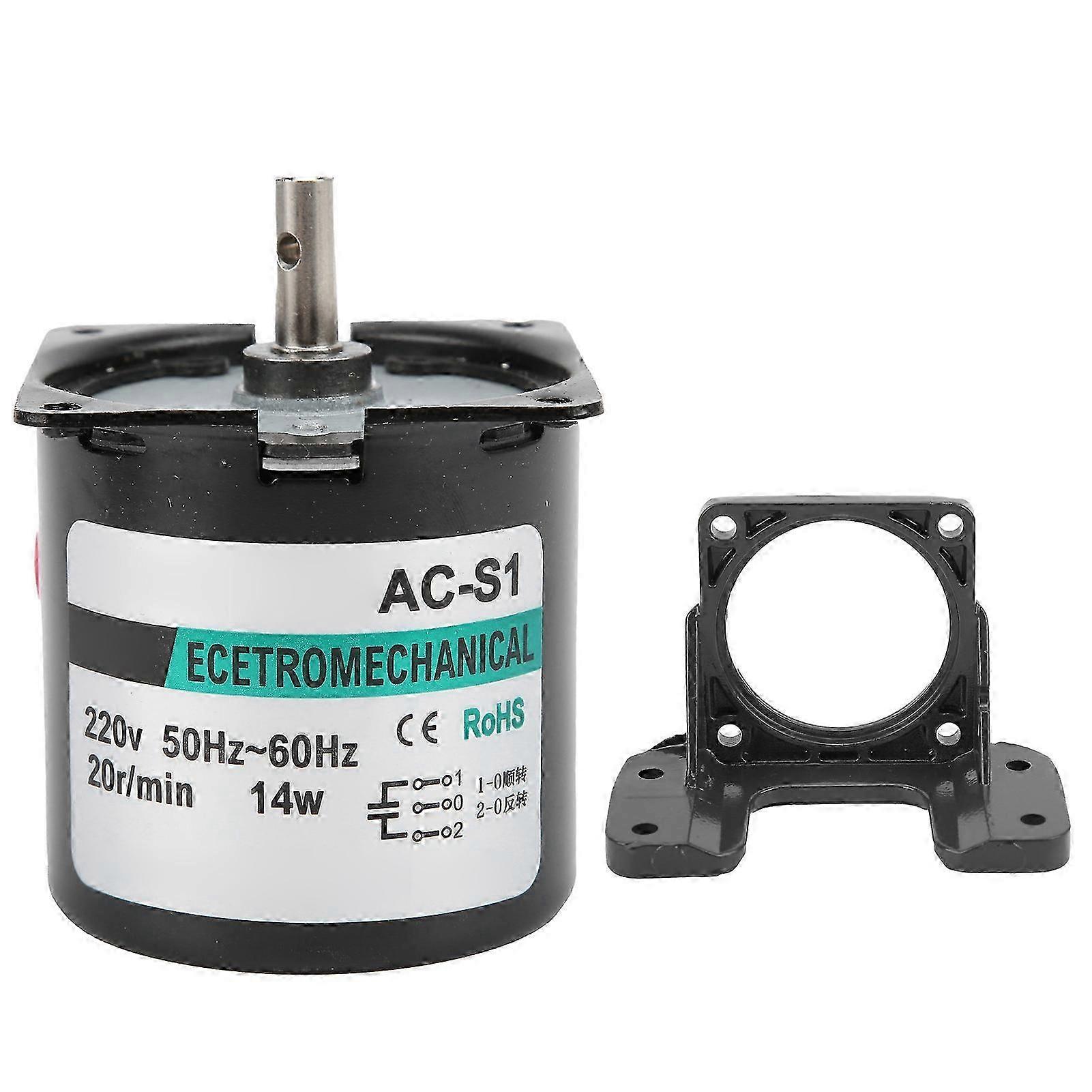 AC Synchronous Motor 14W Permanent Magnet 2Way High Torsion Central Shaft Bracket XD60KTYZ(20rpm/min AC220V)
