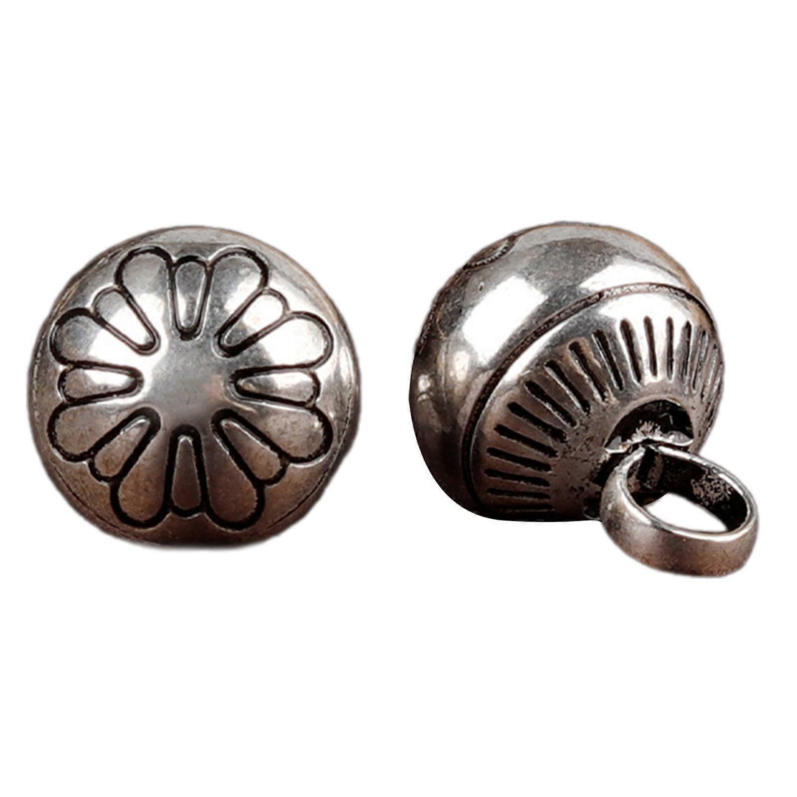 Carving Silvering Bead Buckle for Chinese Cheongsam Knot Buckle Round Bead Buttons Traditional Costume Button Accessory Style 9