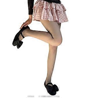 Ultradünne, transparente Strumpfhose für Damen, ästhetisch, elegant, vertikal gestreift, gemusterte Seidenstrumpfhose, Vintage-Strümpfe, Leggings, Weiß