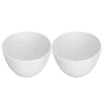 2pcs Masque Mélange Bol Doux Pliage DIY Boue Masque Bols Pour Salon de Beauté À La Maison Blanc