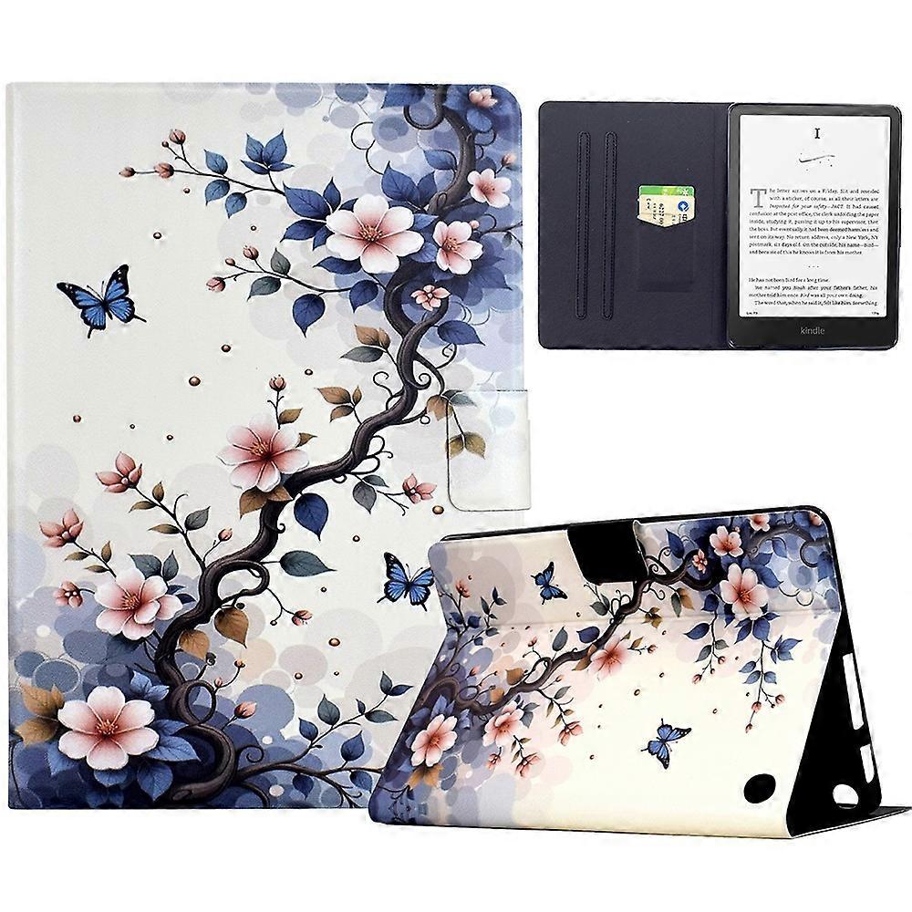 For Amazon Fire 7 (2022) Stand Case Pattern Printing Tablet Leather Cover with Auto Wake Sleep - Pin