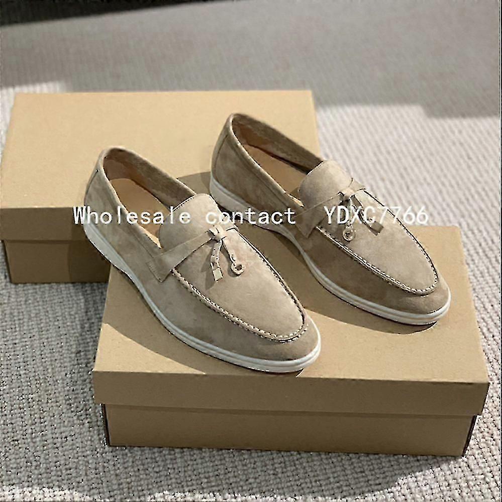 "Skinn dame loafers Lazy flats mokkasiner flate sko vår og høst ny sommer walking menns kjøring Joggesko casual sko"