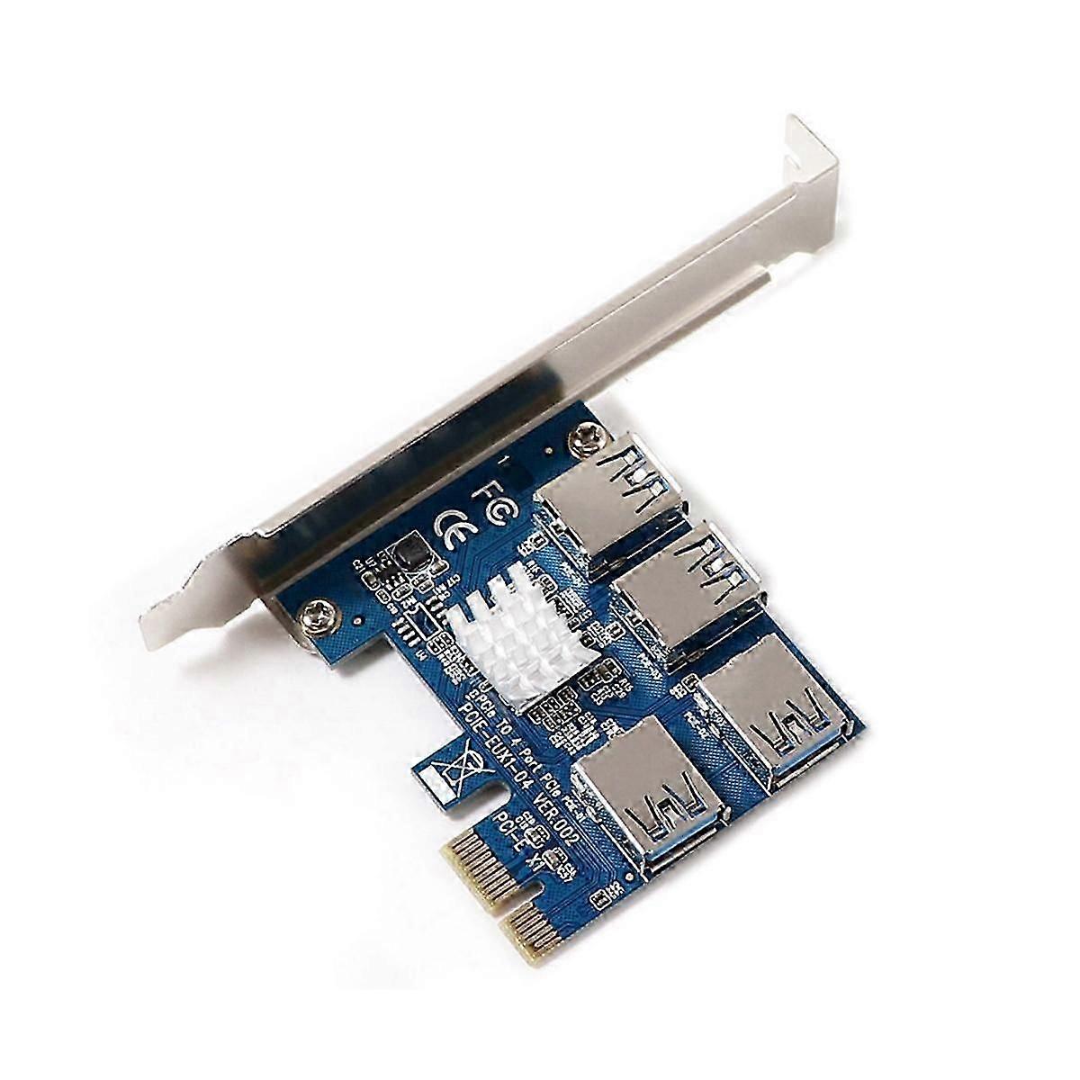 PCIE PCI-E PCI Express Riser Card 1X to 16X 1 to 4 USB 3.0 Slot Multiplier Hub Adapter