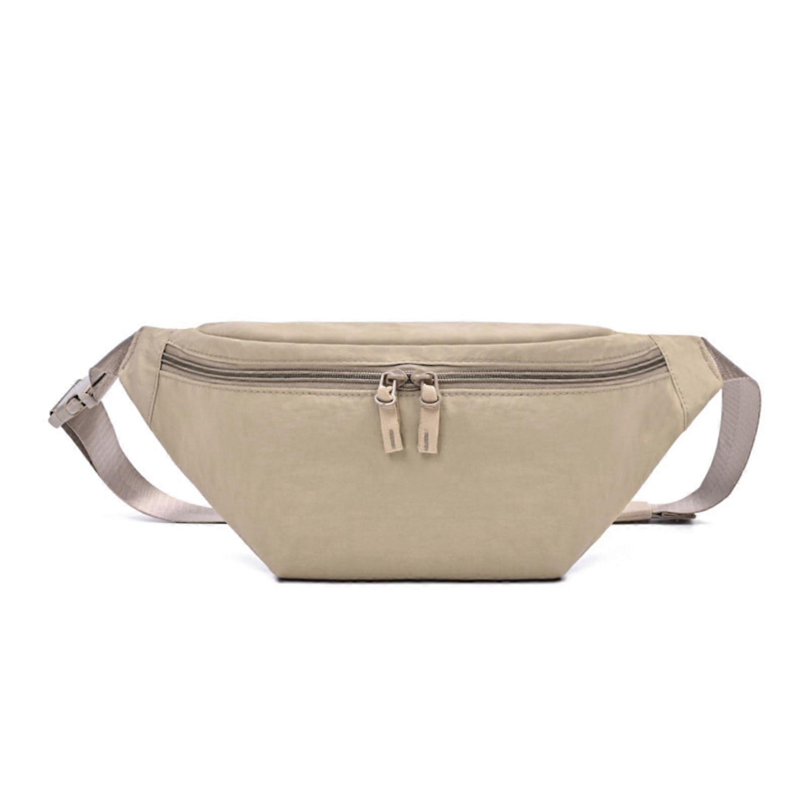 Big Crescent Cross Body Bag for Women and Men, Adjustable Khaki Waist Pack, Cross-Running Style, Durable Material