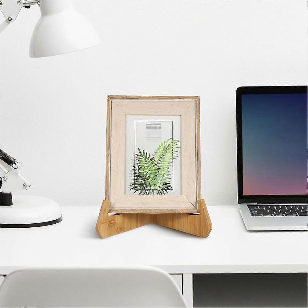 Plate Stands , 6 Inch Plate Holders for Displaying, Wooden Picture Frame Stand