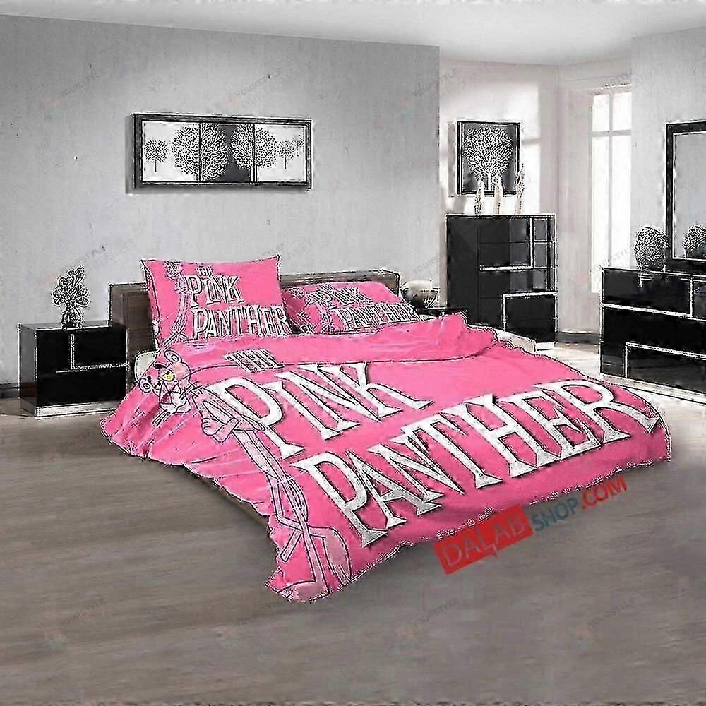 V2000 Lençóis de cama Desenhos animados Filmes A Pantera Cor de Rosa N Conjunto de capa de edredom Capa de edredom Lençóis de cama IU2000