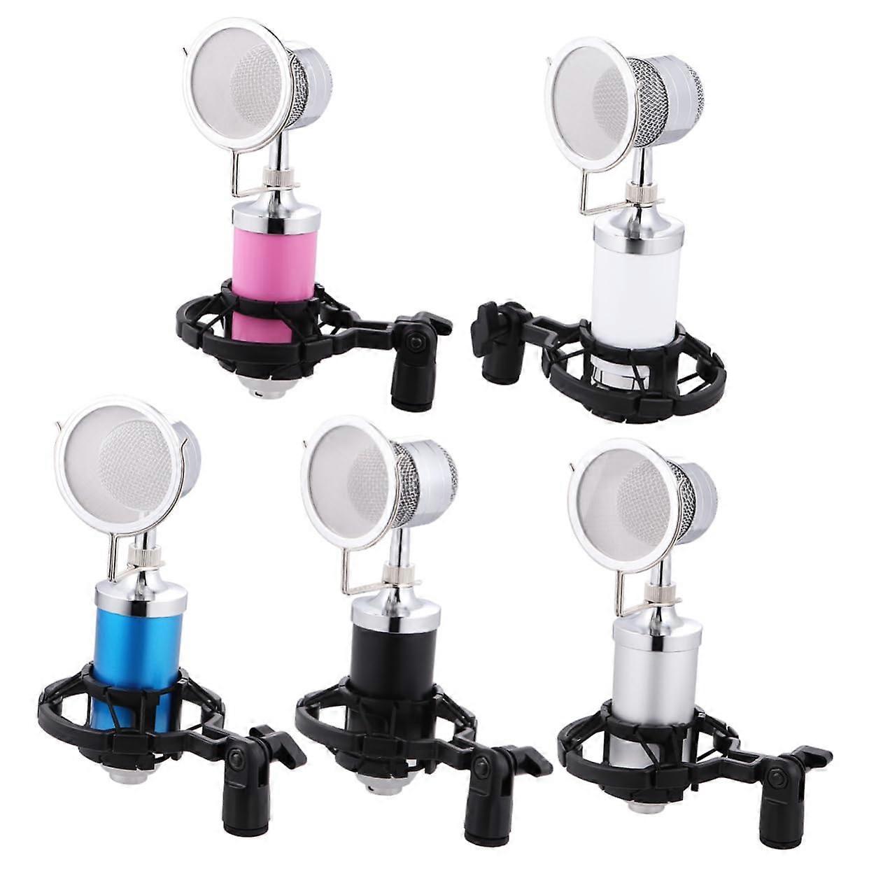 Mini Bottle Microphone Condenser Mic Set with Shockproof Stand for Home Studio Karaoke Portable Compact Design Plastic