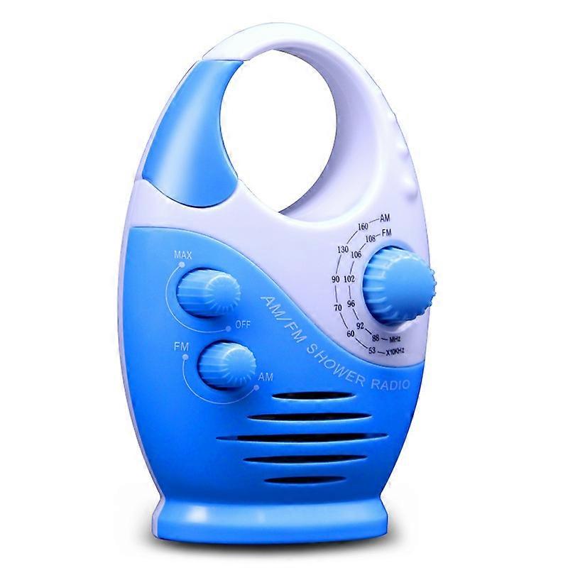 SY-950 Portable Shower Radio AM FM IPX4 Waterproof Battery Powered Speaker with Top Handle - Blue