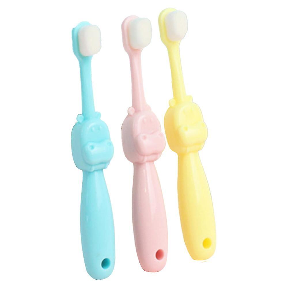 Kids Toothbrushes Set With Cartoon Cat Design - Soft Bristles For Toddlers And Children (3 Pack)