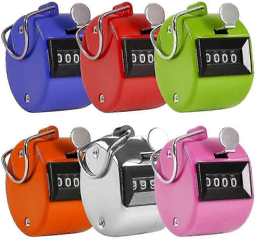 Mini Tally Counter 6PCS Set, 4-Digit Clicker Counters with ABS and Metal Housing for Sports, Events, and Inventory