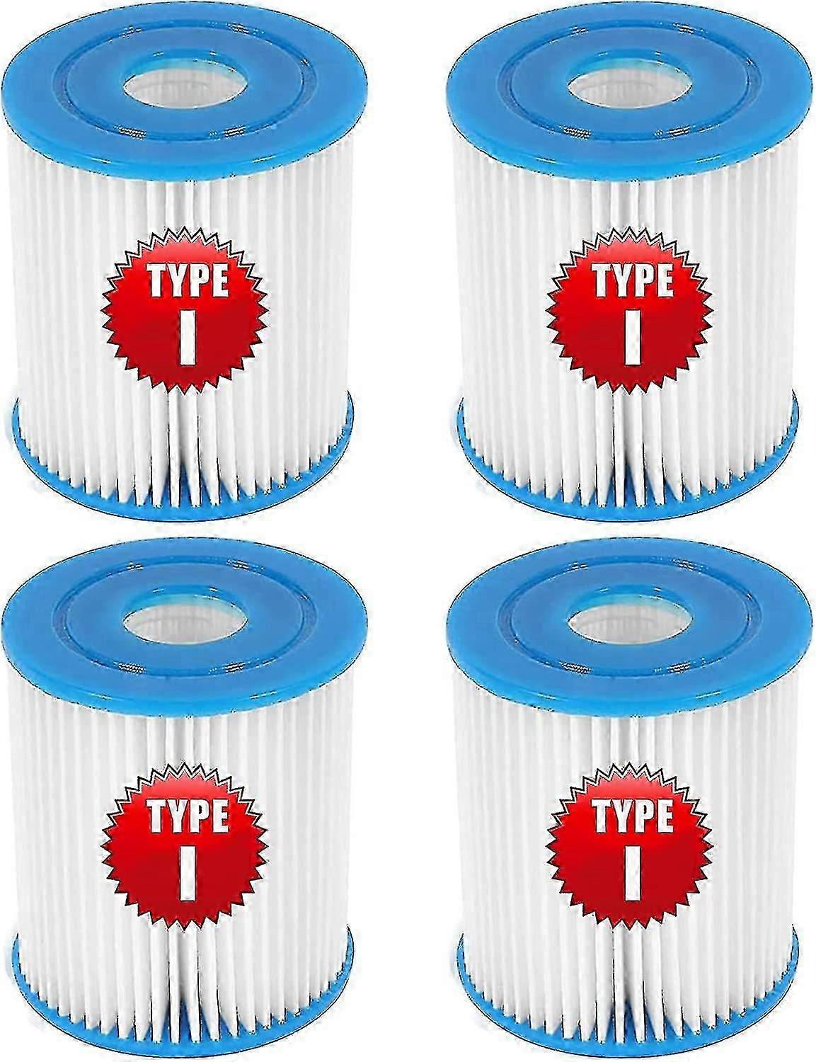 Poolfilterpatron typ I för Bestway poolpump, uppblåsbart poolfilter, enkel installation (set om 4)