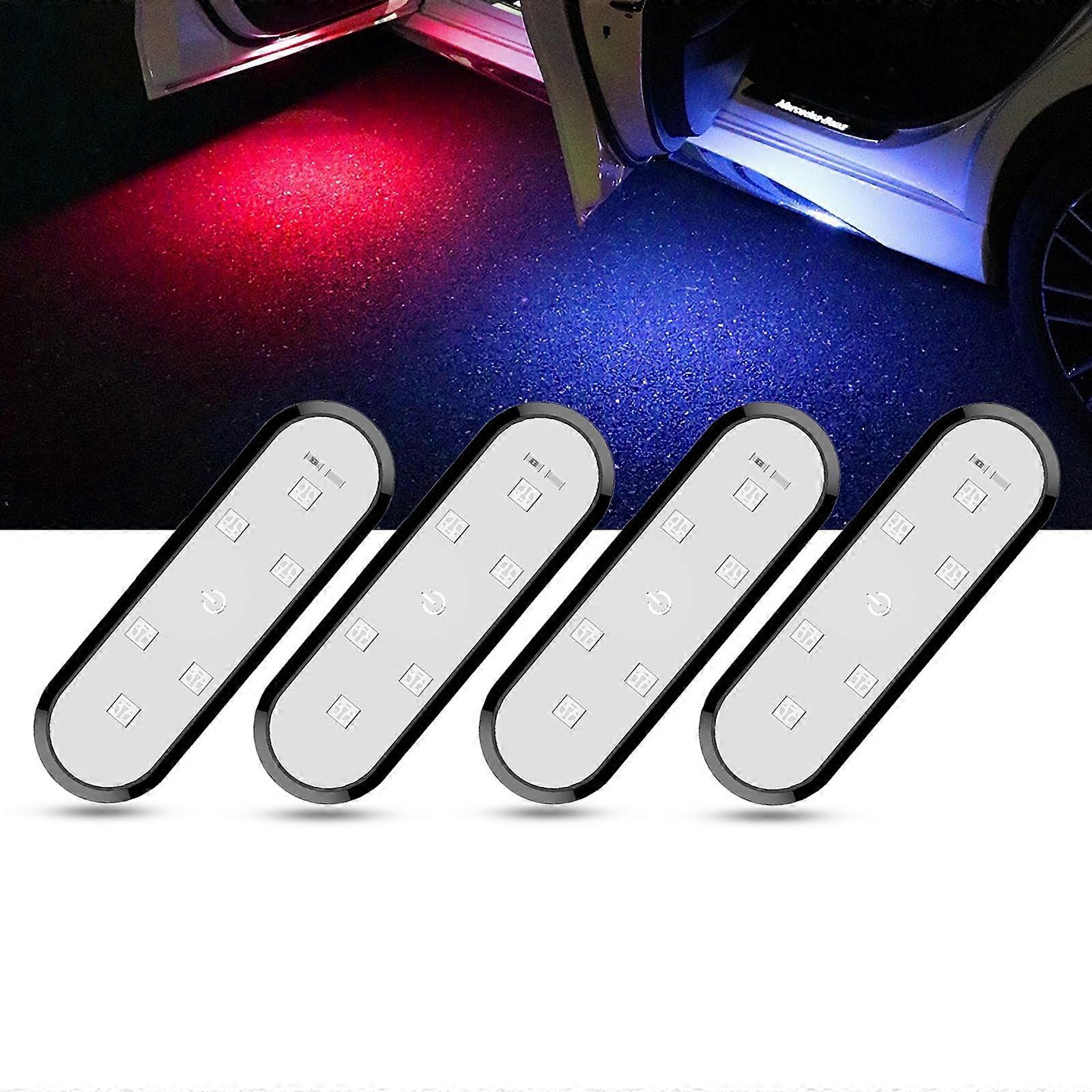 LED Car Door Sill Lights Magnetic Rechargeable Warning Light, 7 Color Options for All Vehicle Models