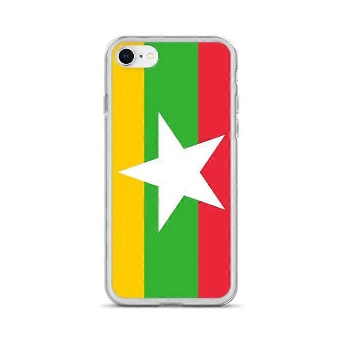 iPhone Case - Multicolor - Myanmar Flag - Flexible - TPU - Compatible with iPhone SE 2020