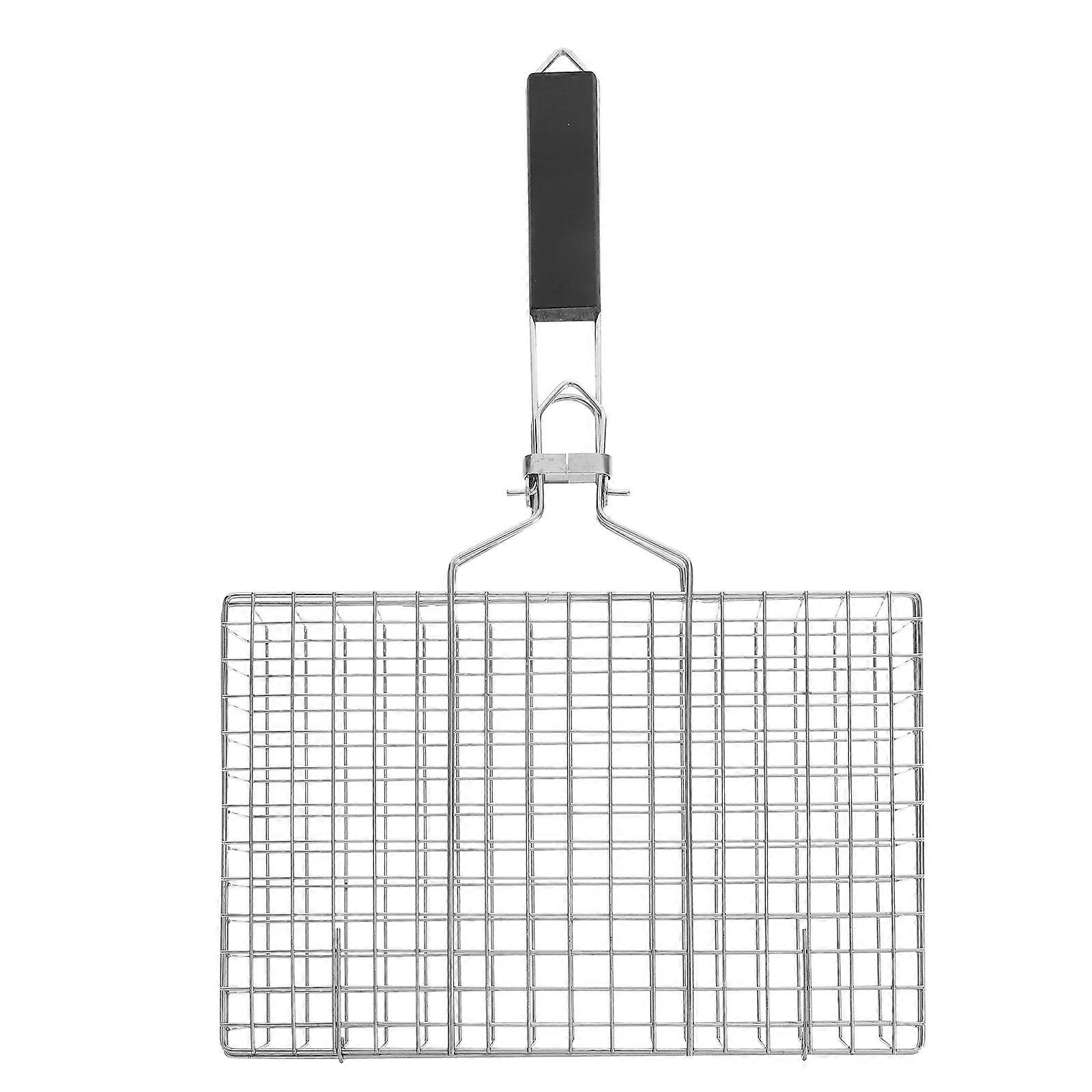 Stainless Steel Folding Barbecue Clamp with Non Stick Grilling Net – Easy Use Scald Resistant Tool for Fish, Shrimp – Ideal for Home and Outdoor BBQ