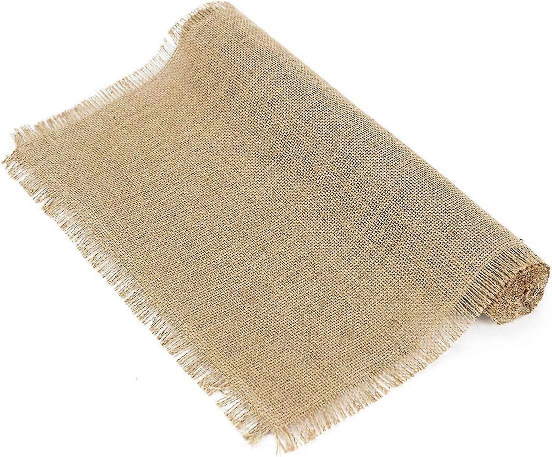 Chemin de Table en toile de jute 2 ensemble, 100 % jute Vintage 14X72 pouces chemin de table pour