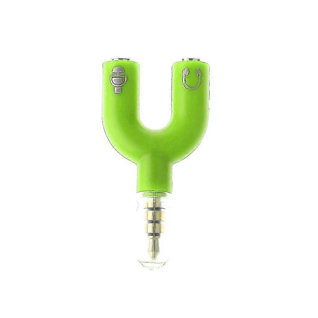 3.5mm jack plug audio splitter distributor headphone micro socket --color: Green