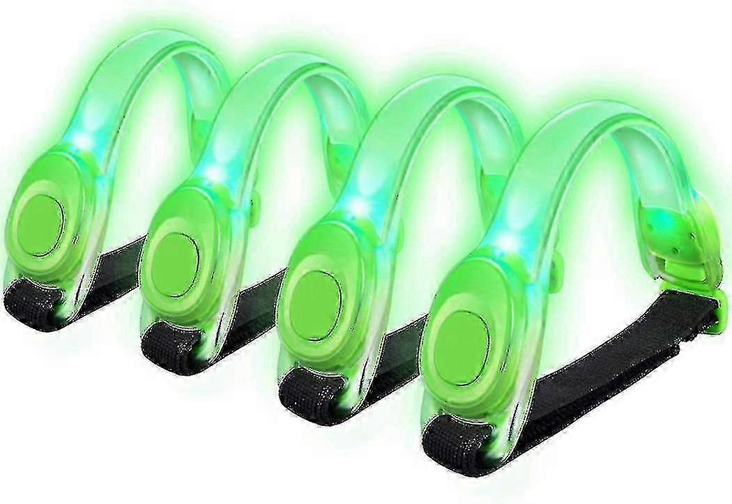 4pcs Adjustable LED Light Up Armbands for Running Cycling Exercising