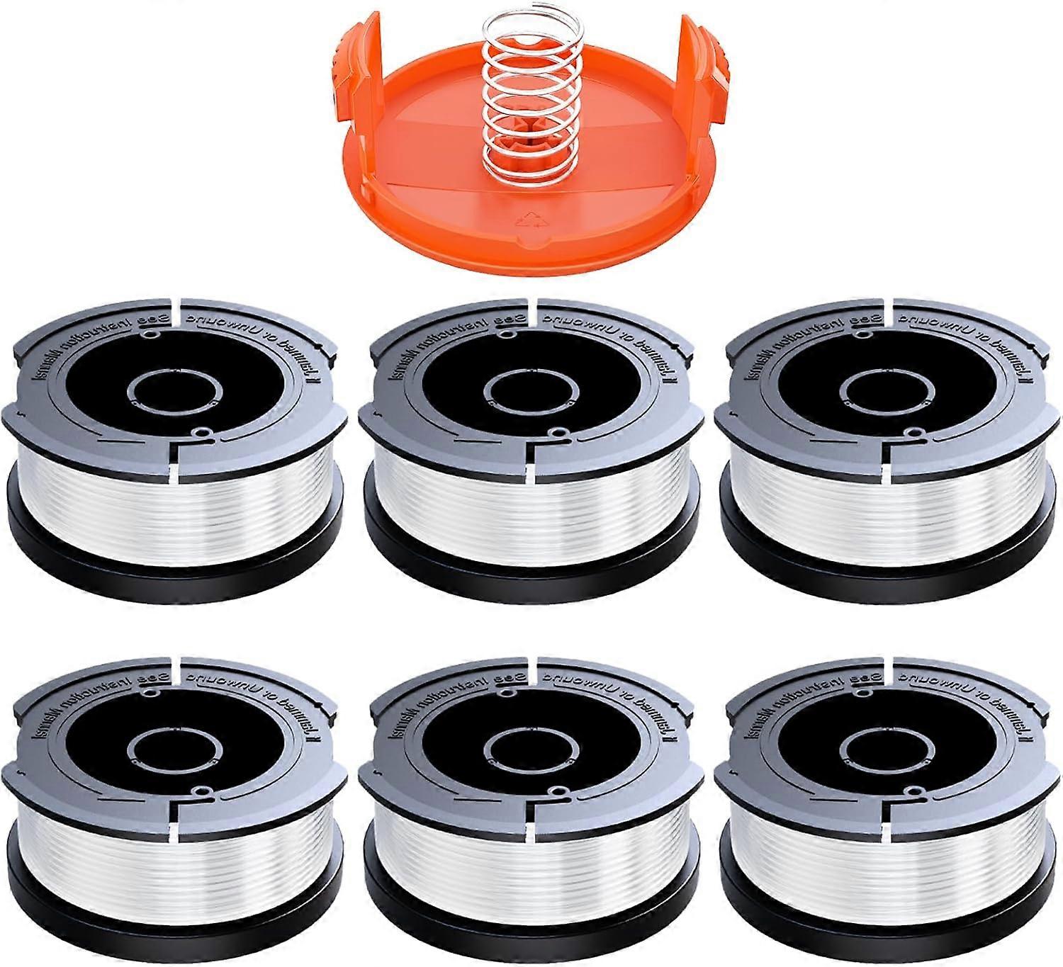 Pieces Trimmer Line Spool Compatible with Black and Decker, Ø1.65mm with 9.144m Trimmer Line, Contains 6 Replacement Cutting Spools