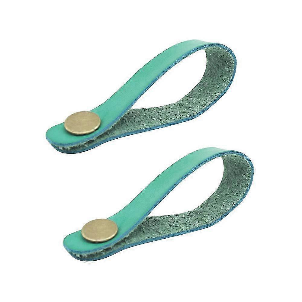 2pcs Green Synthetic Leather Guitar Strap with Headstock Adapter