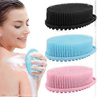 3 Pack Silicone Exfoliating Body Scrubber, Soft Loofah Fit for Sensitive and All