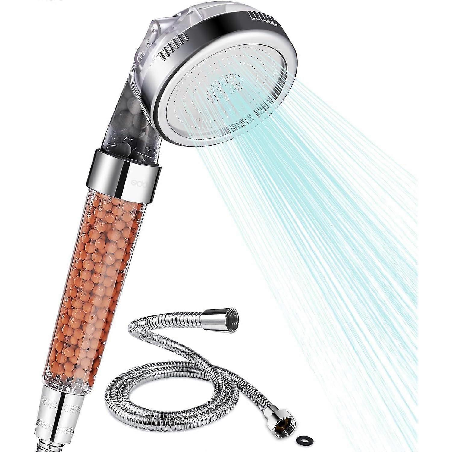 Shower Head Set with Hose and Filter, 3 Settings, High Pressure Water Spray