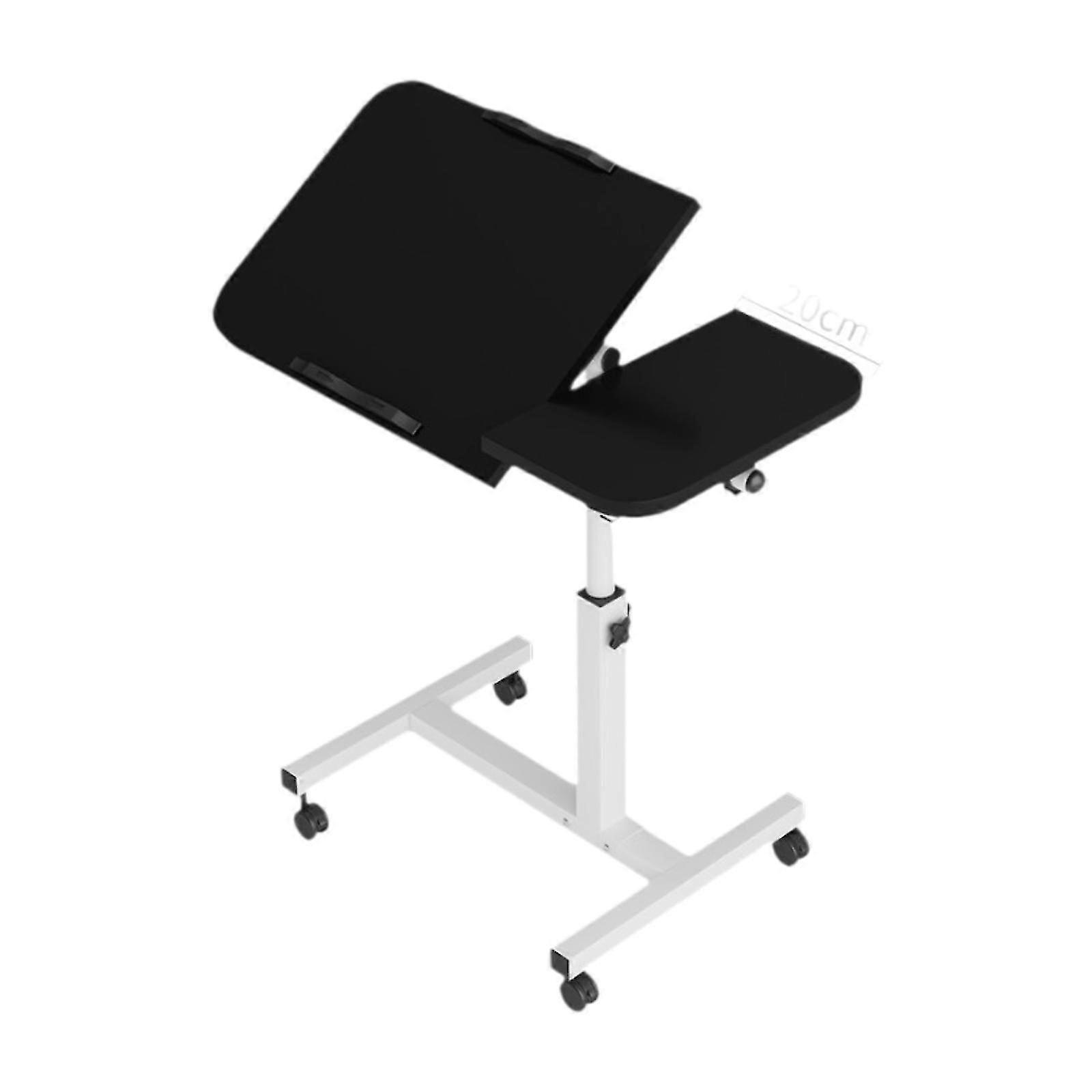 Movable Stable Rolling Computer Table with H Shaped Base for Office Presentations