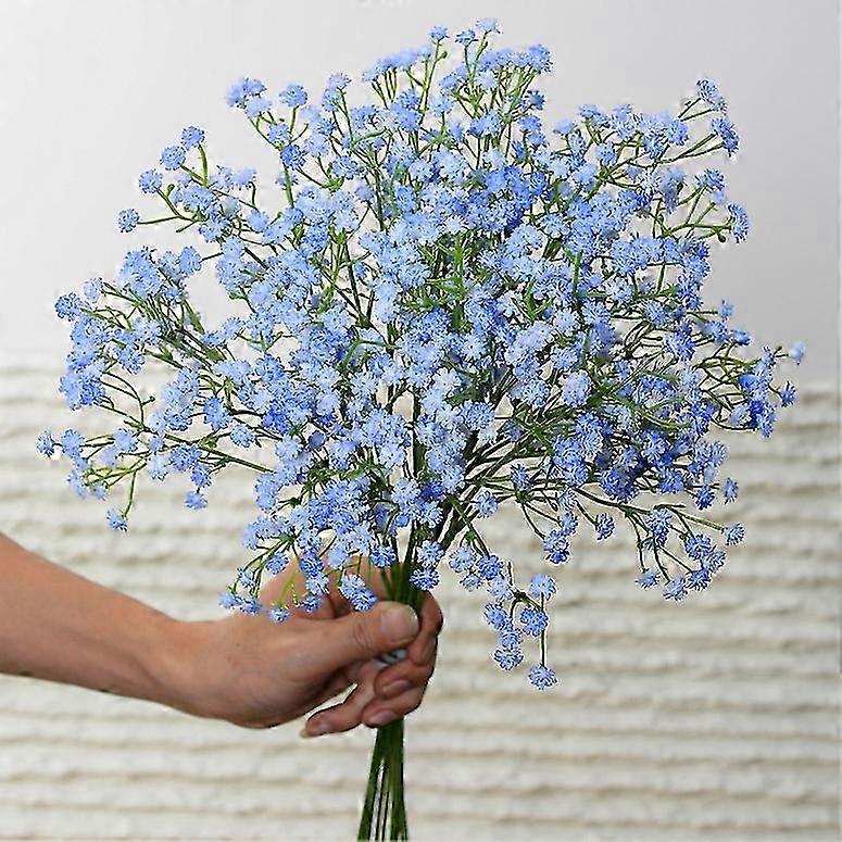 10 Piece Set of Light Blue Artificial Baby's Breath 3 Forks 2025