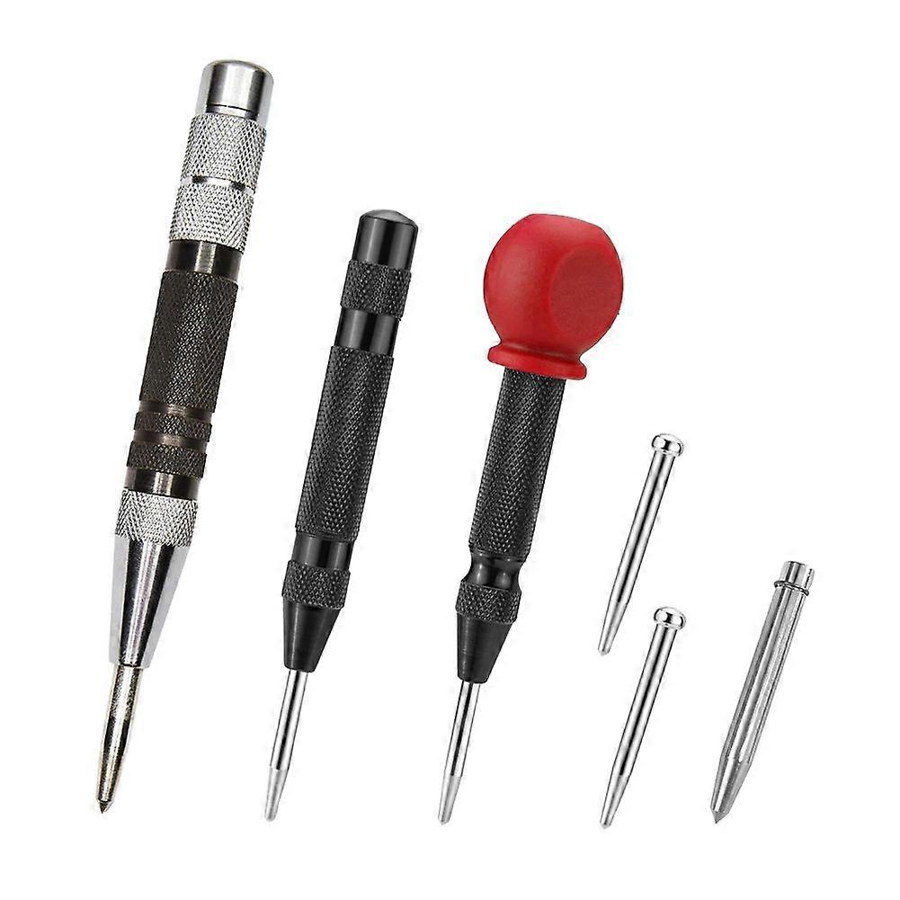 6In and 5In Automatic Center Punch, Adjustable Spring Loaded Center Punch, Center Hole Punch Tool f