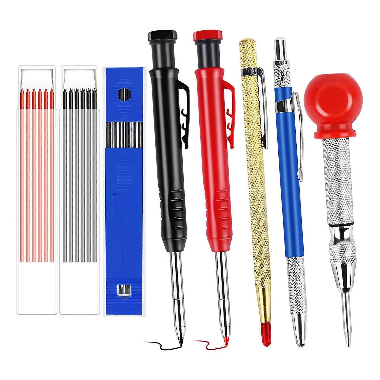 8Pcs Mechanical Carpenter Pencils Set for Woodworking Construction