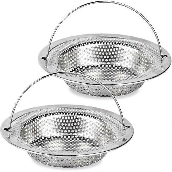 2 pcs. drain strainer, 11 cm strainer for sink strainer, stainless steel drain strainer with handle, universal stopper drain strainer