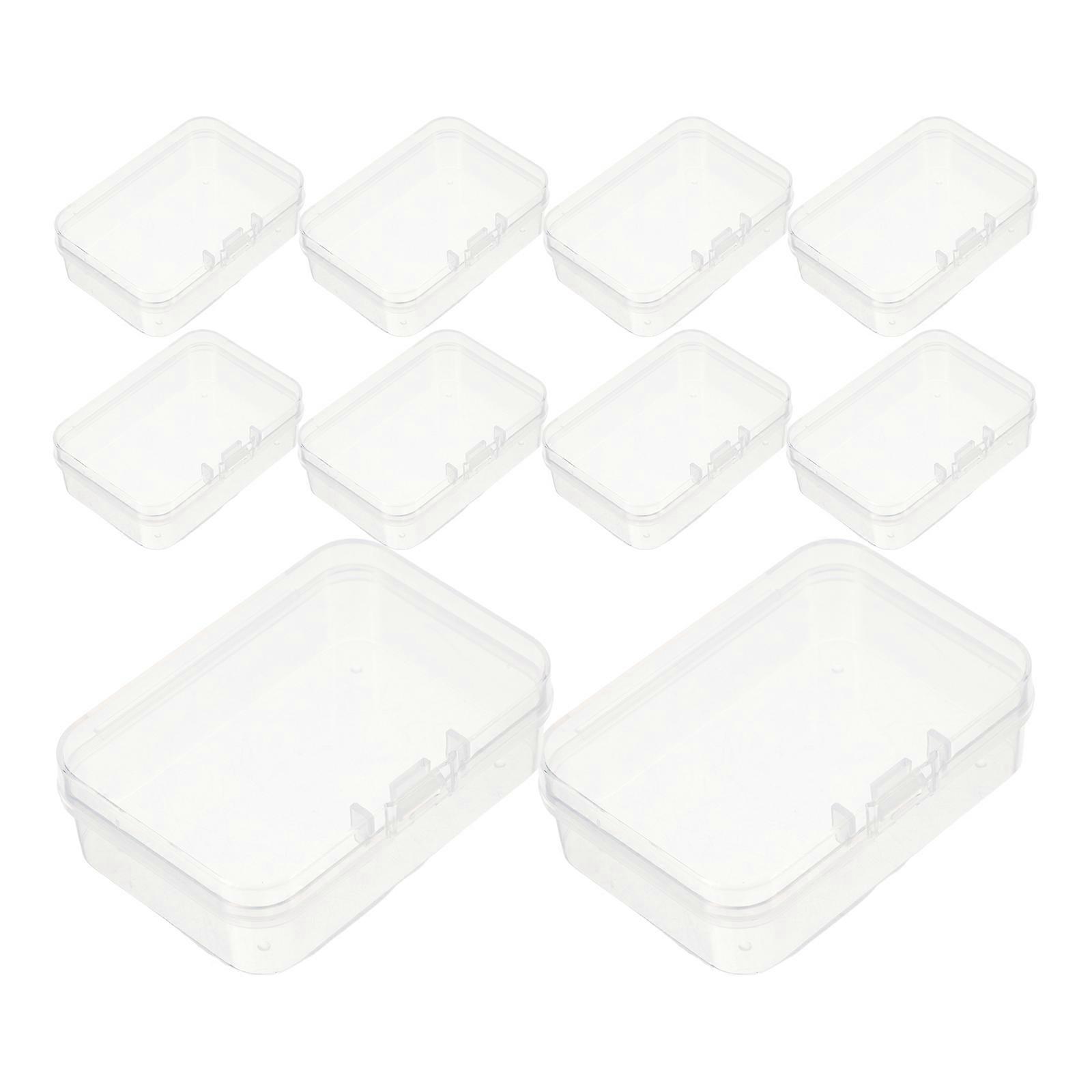 Clear Plastic Storage Boxes with Lids – 10pcs for Organizing Small Items, Crafts, and Travel