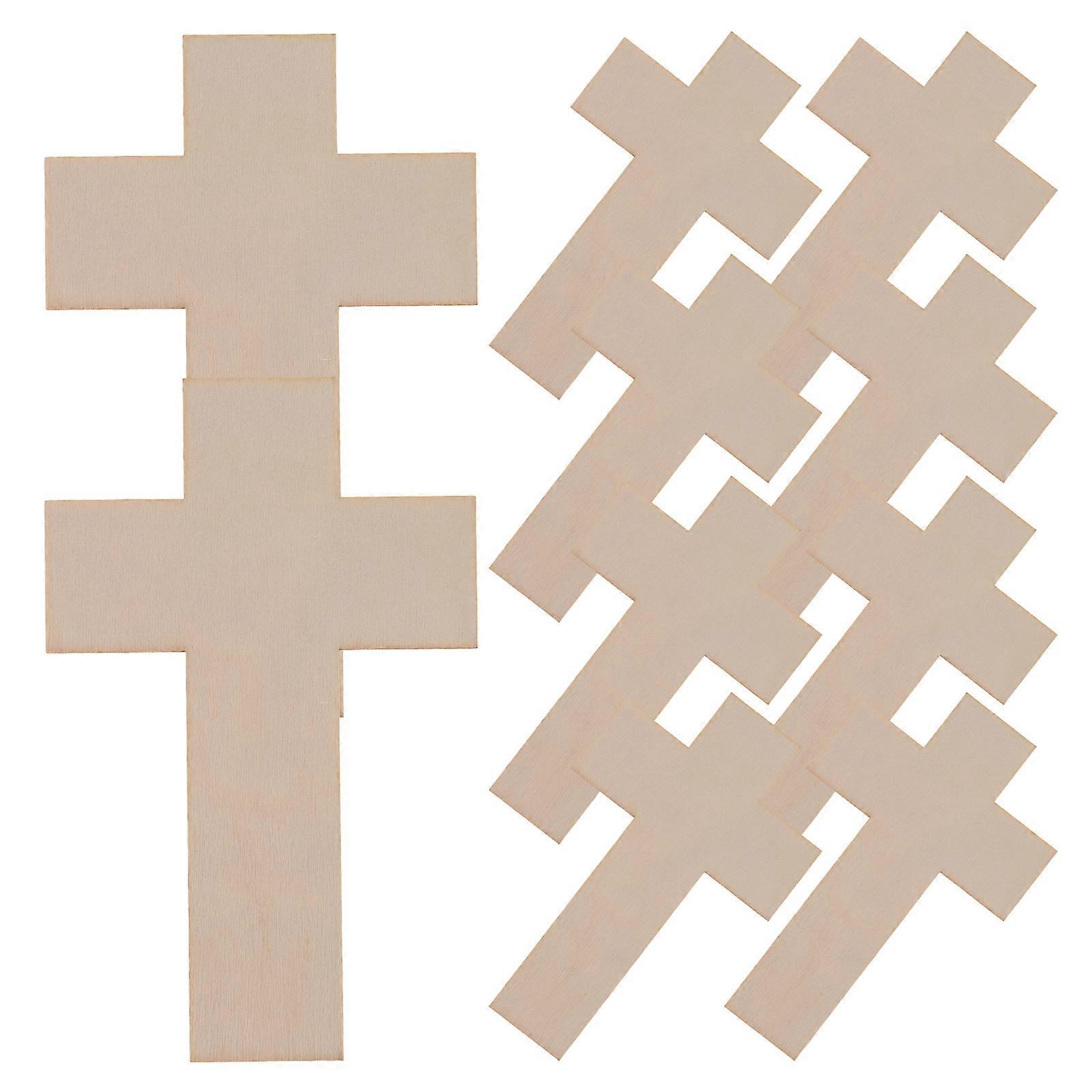 20pcs Unfinished Wooden Cross Cutouts for DIY Crafts, Easter & Holiday Decor, Smooth Safe Surface, Versatile Wood Slices for Home Decoration