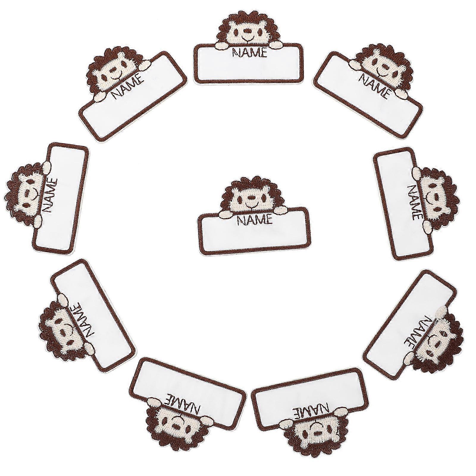 Clothing Tag Labels 10Pcs Brown Polyester Sewable Writable Rectangle Design For Nursing Home And Use