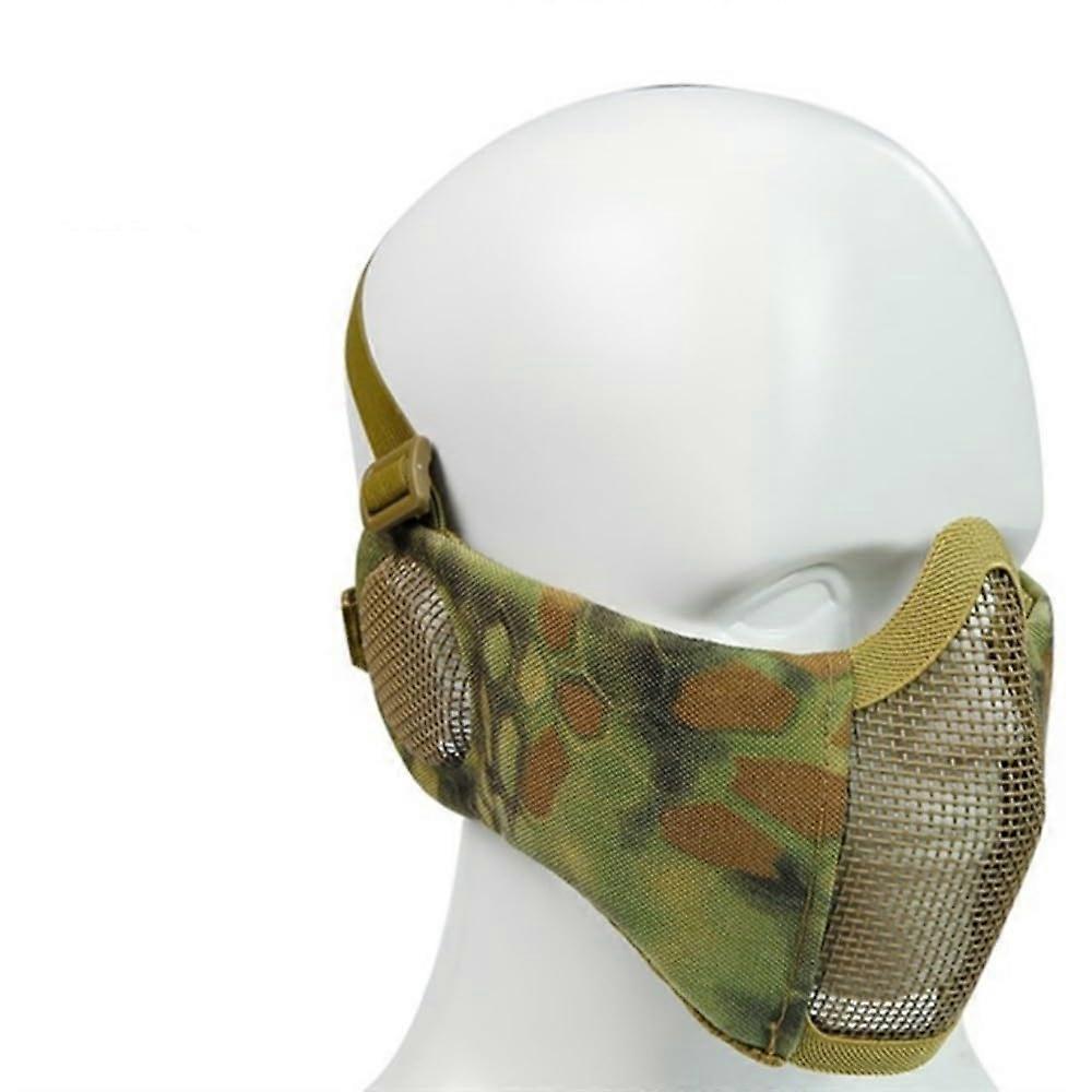 Tactical airsoft masks, metal, steel mesh, ear protection, E, field hunting, military, war games, tactical shootingpaintball mask/one size
