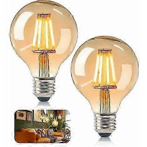 E27 Vintage Light Bulb Edison Lamp Retro LED G80 Decorative 4W Antique Light Bulbs Warm White Light Suitable for Nostalgic Lighting Experien