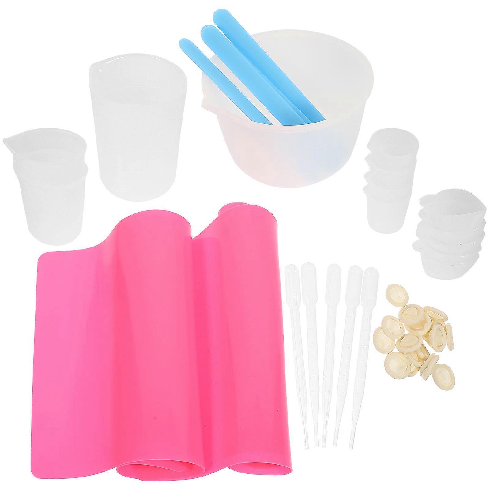 Epoxy Resin Supplies Measuring Cups Tool Stir Sticks Professional Design Storage Holder Assorted Color 1 Set