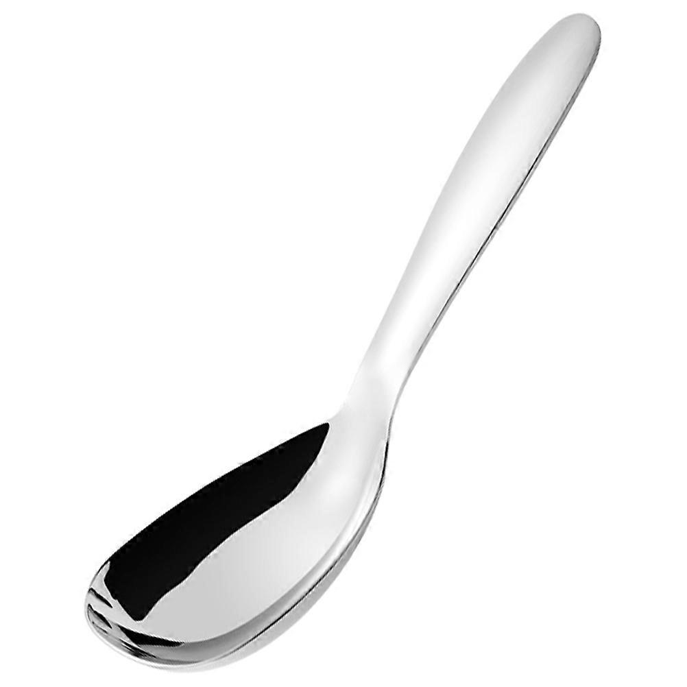 Stainless Steel Serving Spoon with Deep Bowl for Soup & Rice, Long Handle for Comfortable Use, Portable Design for Home, Picnic & Buffet Serving