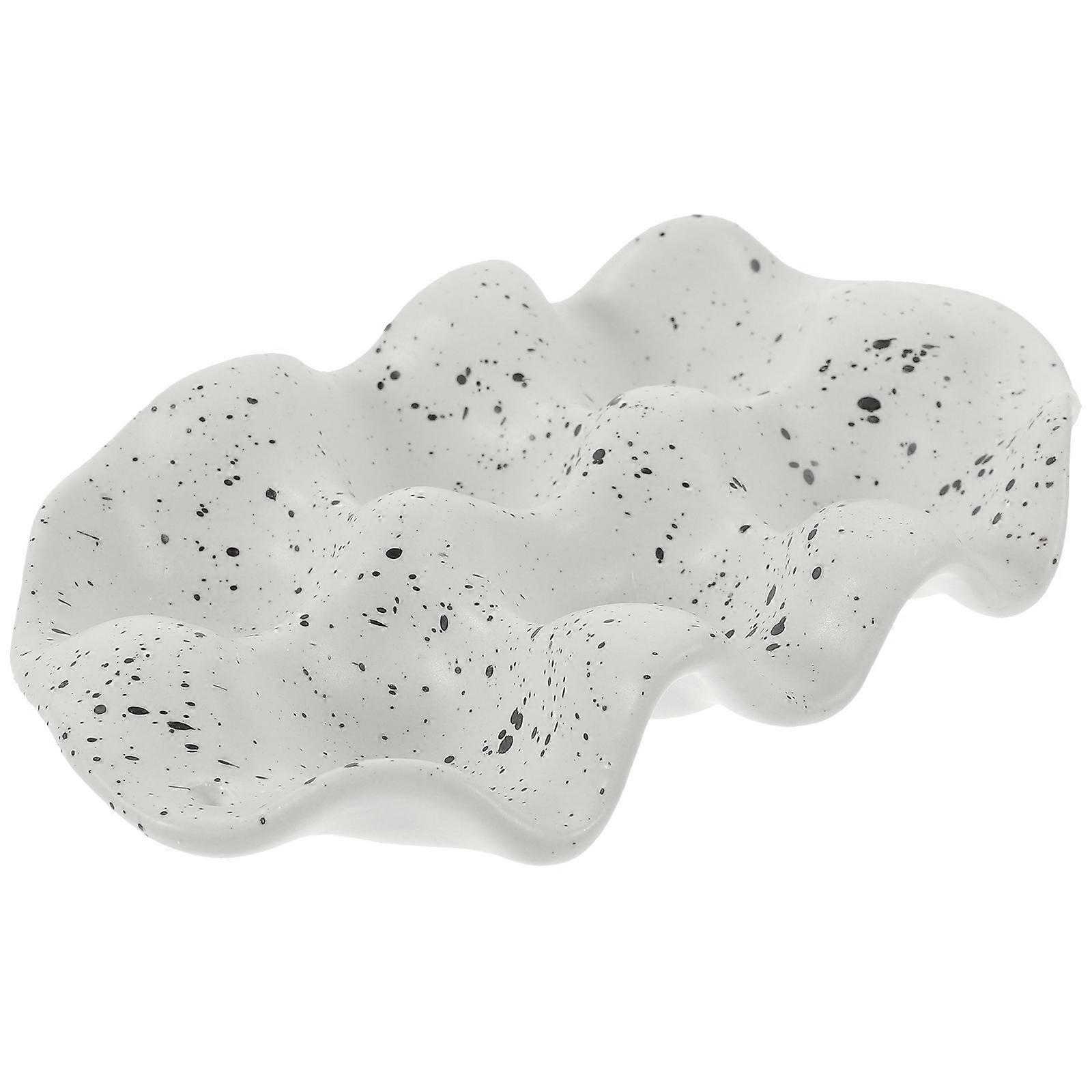 Protective Egg Holder Ceramic Cups Egg Tray Unique Shape For Refrigerator Organization Eggs Container 1Pack