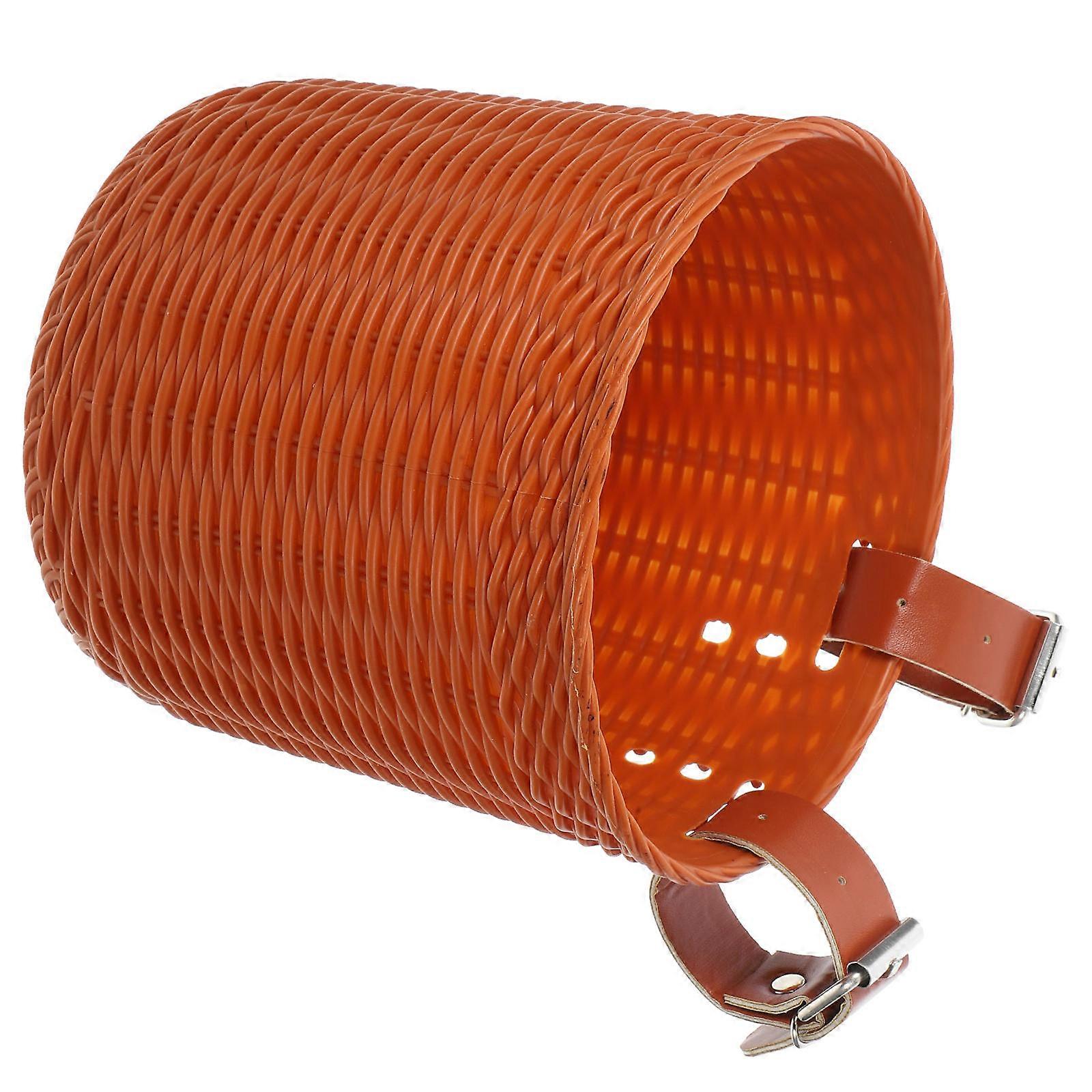 Front Bicycle Basket Multi-Function Woven Storage Basket Daily Use Brown 18.00X16.50X16.50CM Large Capacity 1Set