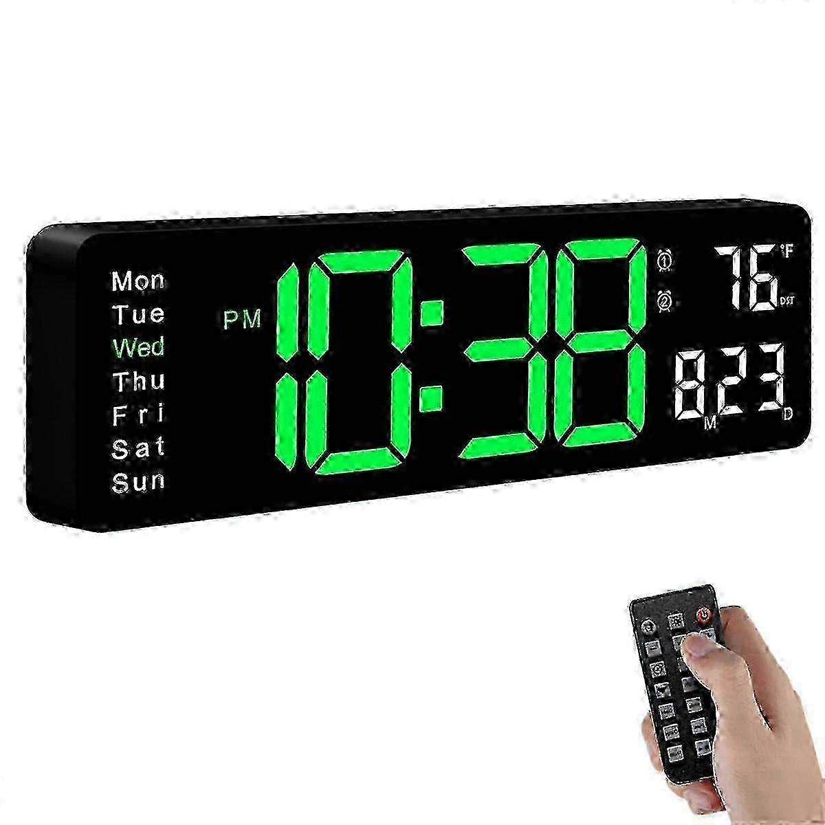 Digital Wall Clock, Large Display Digital Clock with Remote Control,suitable for Living Room, Bedroom, Decor