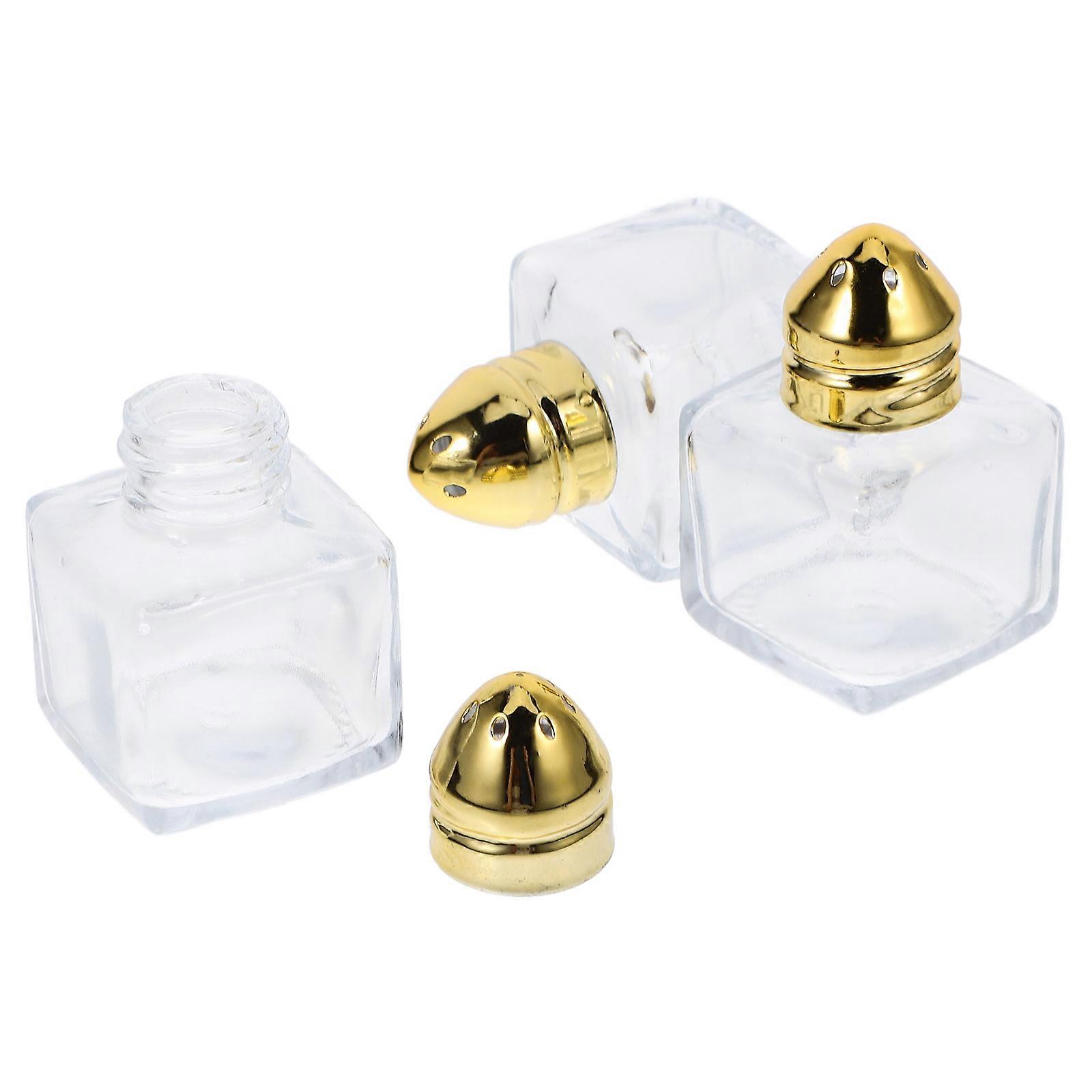 3pcs Glass Salt Shaker & Spice Jars with Lids – Square Design for Kitchen Seasoning Storage – Easy to Use for Salt, Pepper & Herbs