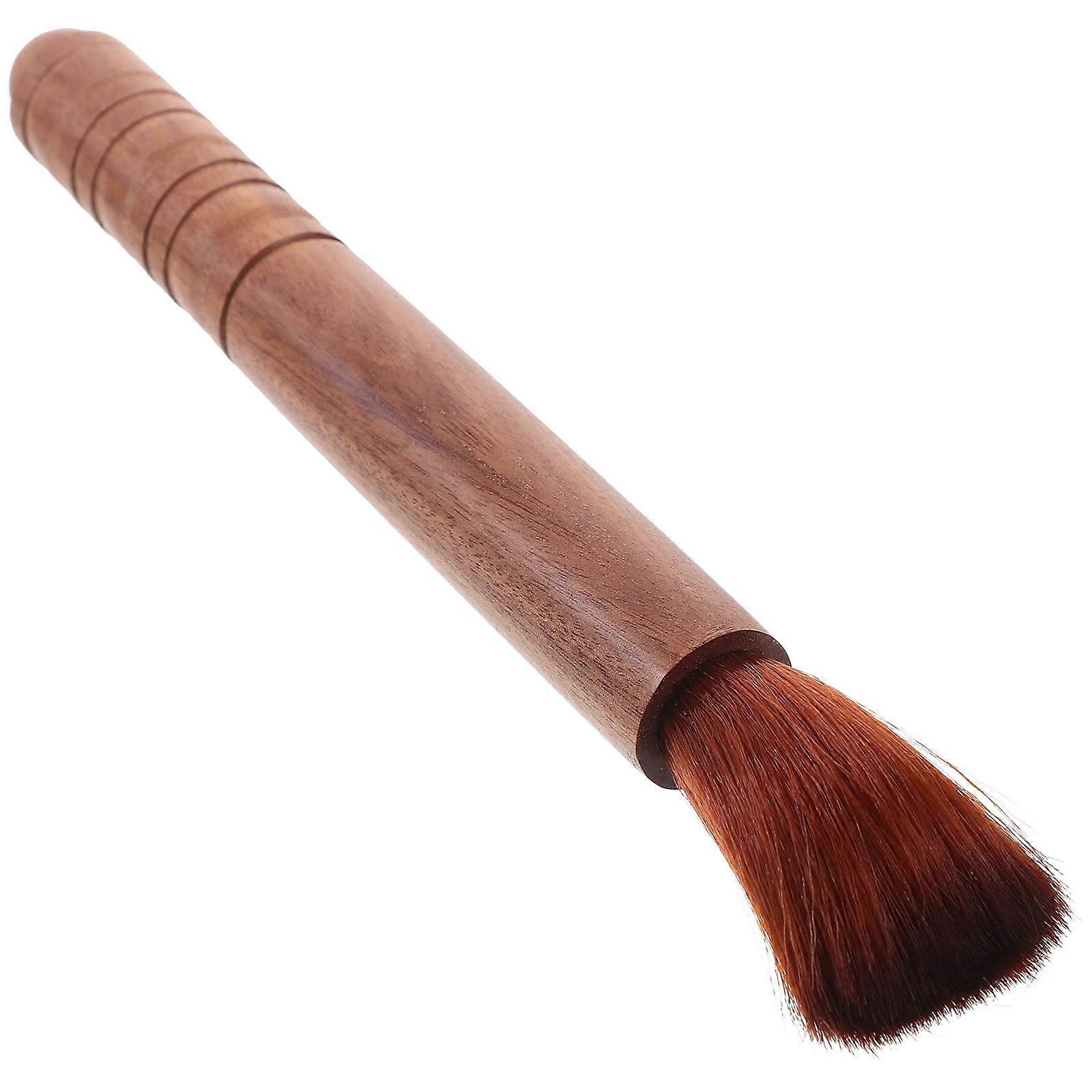 Natural Wood Teapot Cleaning Brush with Bristles – Calligraphy Style Handle for Tea Residue Removal and Even Tea Spread, Ideal for Tea Ceremony Use