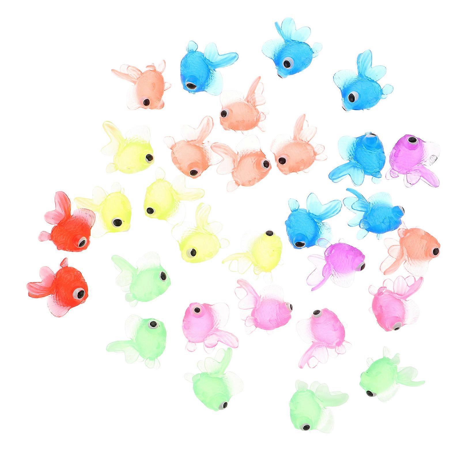 Goldfish Figurines Miniature Simulation Goldfish Models Aquarium Decoration Assorted Color 2.80X2.80X2.00CM Children's Toy 20Set