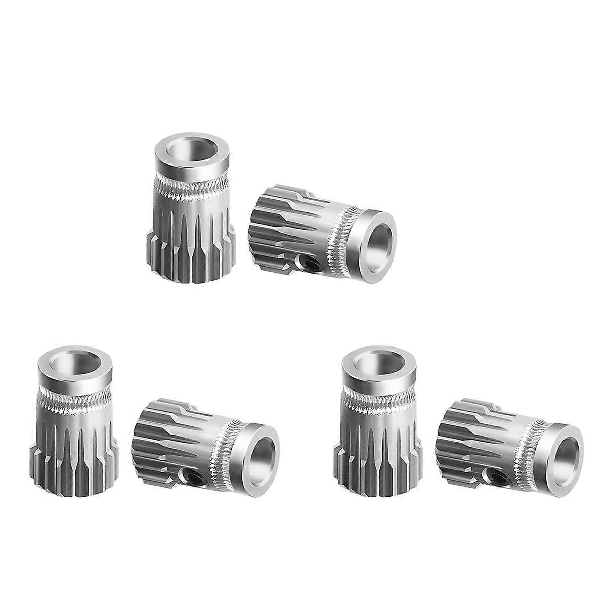 6Pcs Extruder Gears MK8 Stainless Steel Double Extrusion Wheels Bowden Gear 3D Printer Part for CR10